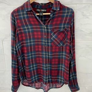 Maroon and Navy Blue Flannel